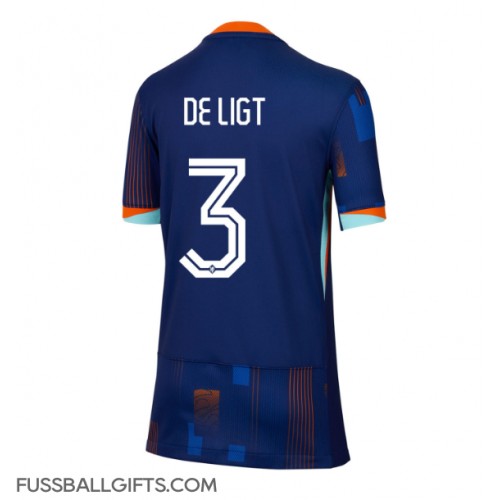 Niederlande Matthijs de Ligt #3 Fußballbekleidung Auswärtstrikot Damen EM 2024 Kurzarm